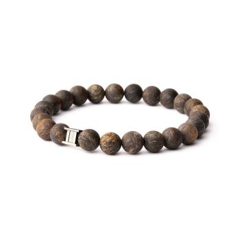 Armband mit 8 mm mattem Bronzitstein - Alpha Mat Brown